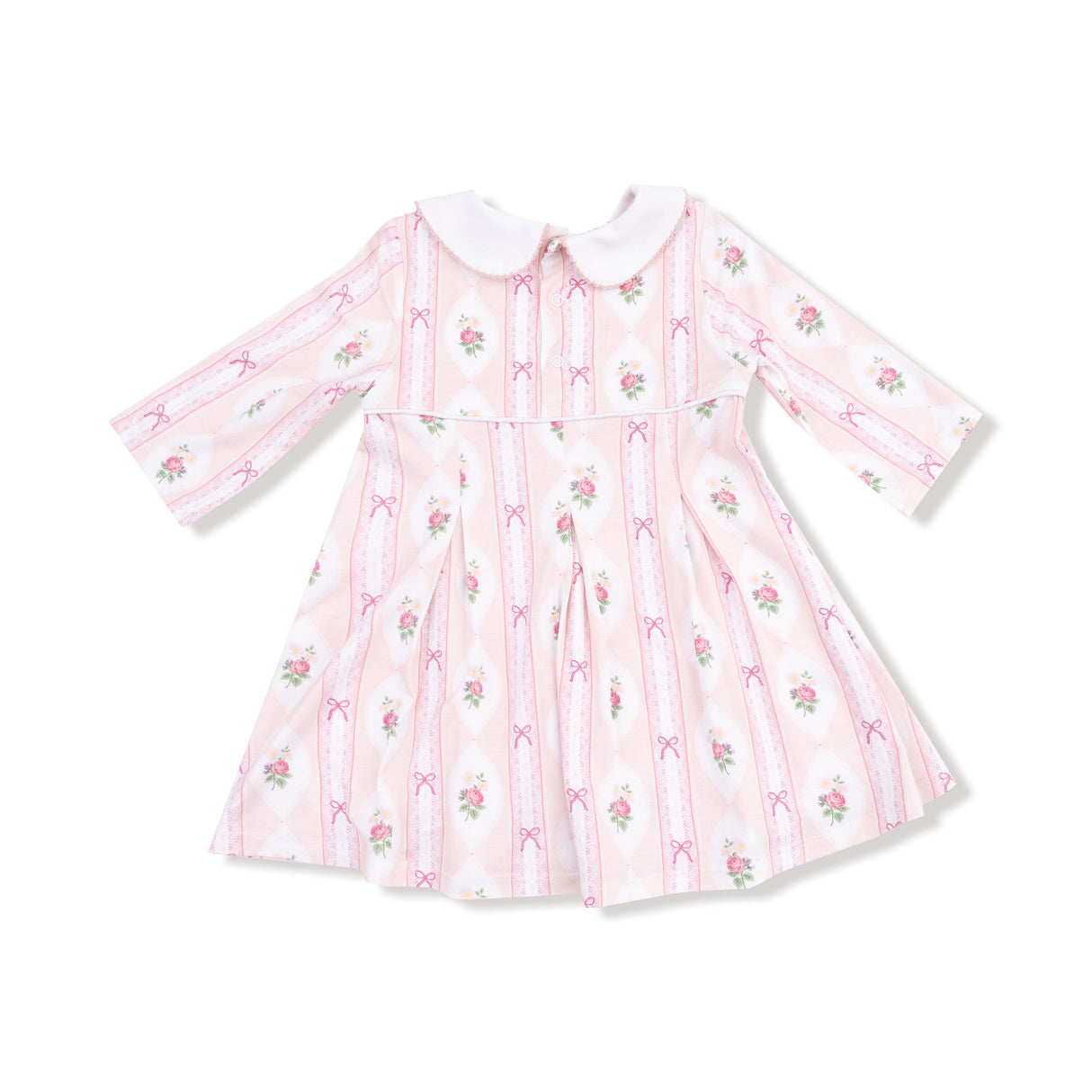 Box Pleat Dress + Peter Pan Collar & Diaper Cover - HoneyBug 