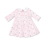 Box Pleat Dress + Peter Pan Collar & Diaper Cover - HoneyBug 