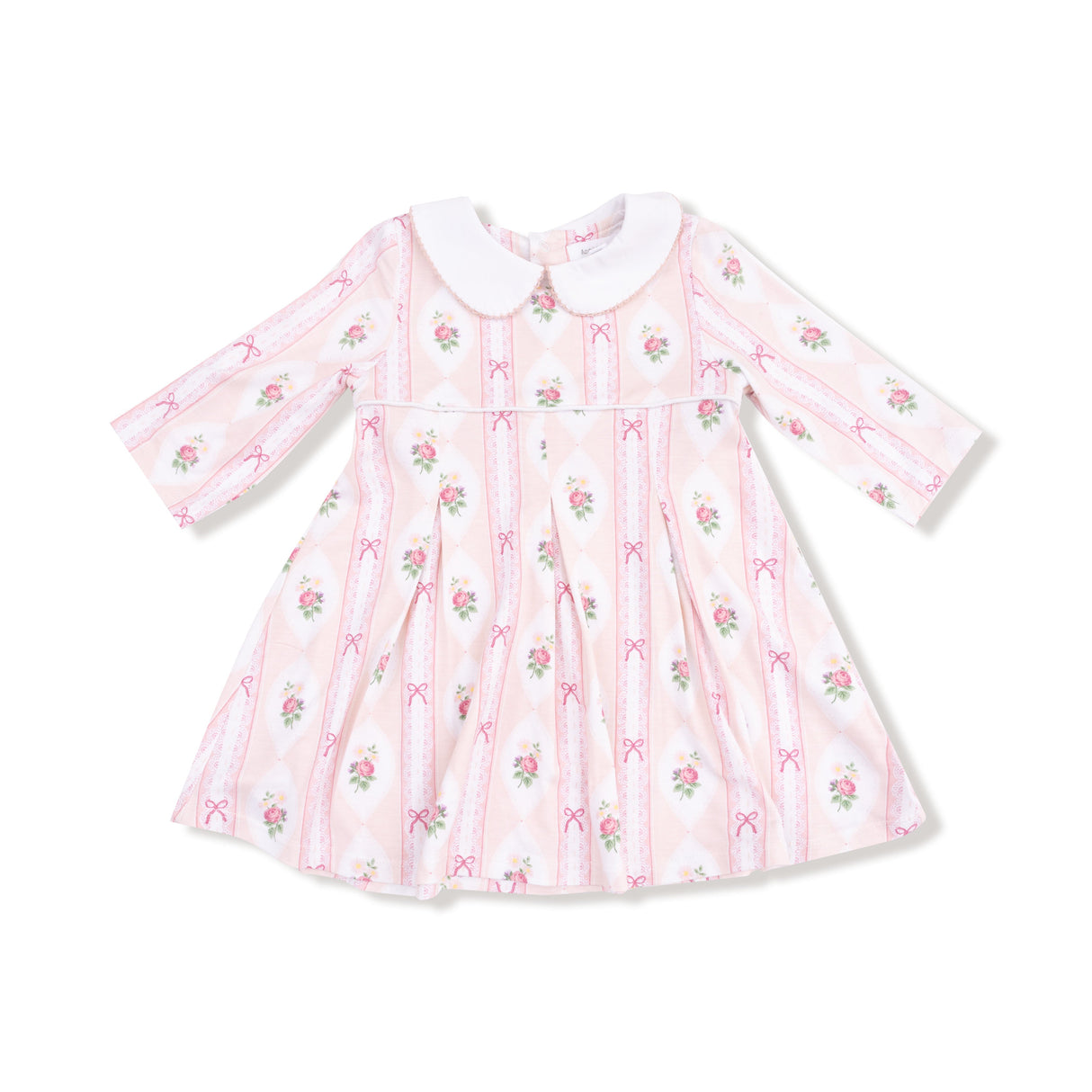 Box Pleat Dress + Peter Pan Collar & Diaper Cover - HoneyBug 