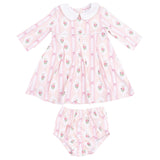 Box Pleat Dress + Peter Pan Collar & Diaper Cover - HoneyBug 