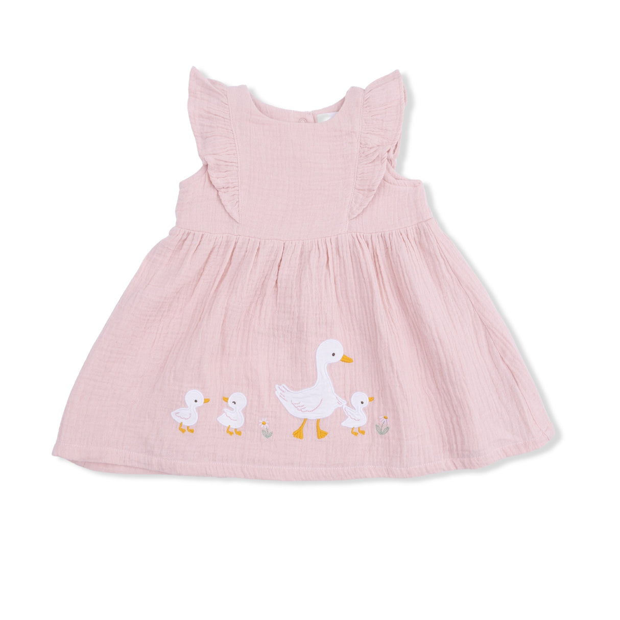 Lotus Flower Ducklings - Ruffle Sleeve Dress and Bloomer with Sunhat