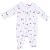 Smocked Long Sleeve Romper with Peter Pan Collar - HoneyBug 