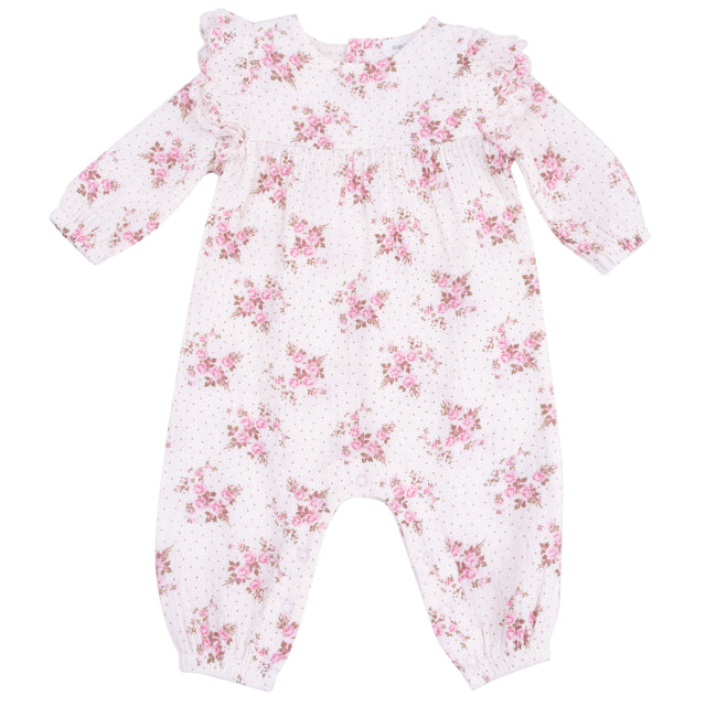 Long Sleeve Petal Ruffle Romper - HoneyBug 