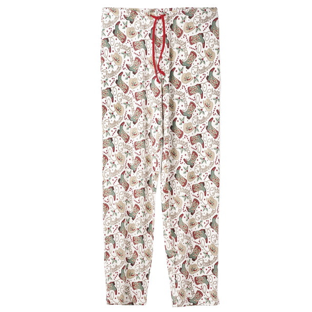 Western Christmas Adult Pajama Pants – Soft Bamboo Unisex - HoneyBug 