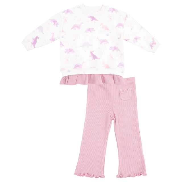 Pull Over Sweatshirt with Ruffle and Flare Pant - HoneyBug 