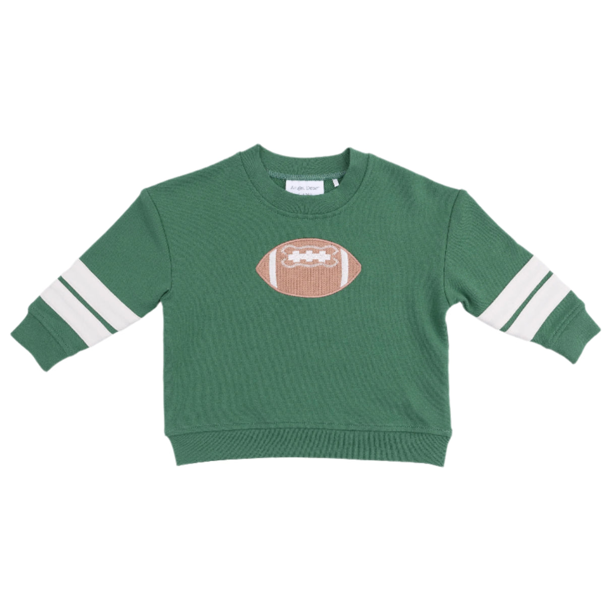Cozy Drop Sleeve Sweatshirt with Varsity Stripes - Varsity Green - HoneyBug 
