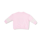 Cozy Drop Sleeve Sweatshirt with Varsity Stripes - Varsity Pink - HoneyBug 