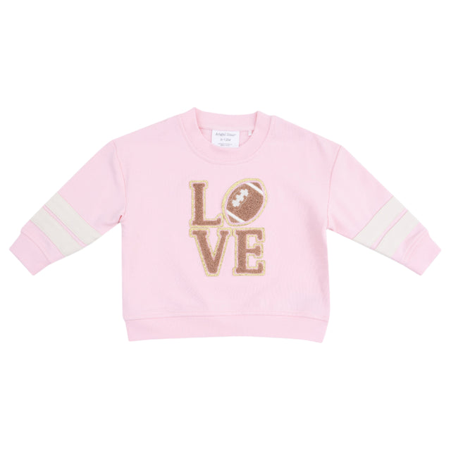 Cozy Drop Sleeve Sweatshirt with Varsity Stripes - Varsity Pink - HoneyBug 