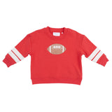Cozy Drop Sleeve Sweatshirt with Varsity Stripes - Varsity Red - HoneyBug 