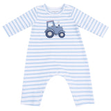 Long Sleeve Snap Shoulder Romper - Mini Tractors - HoneyBug 
