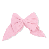 Solid Muslin Poignant Pink - Large Bow