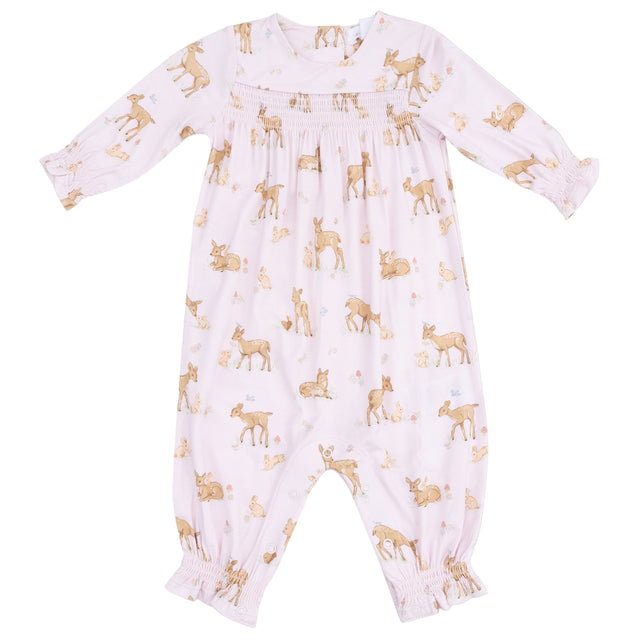 Smocked Long Sleeve Romper - HoneyBug 