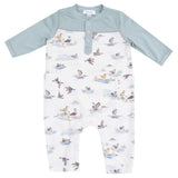 Romper with Contrast Sleeves - HoneyBug 