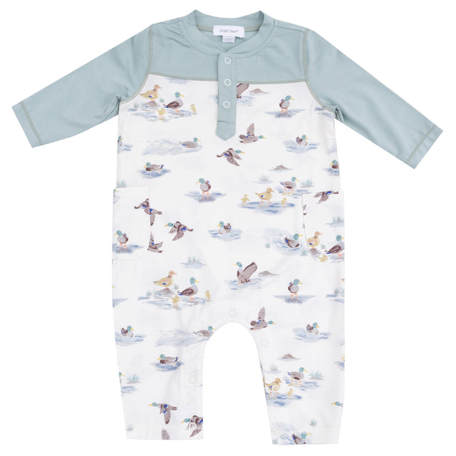 Romper with Contrast Sleeves - HoneyBug 