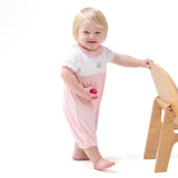 Ruffle Collar Romper with Piping and Picot - HoneyBug 