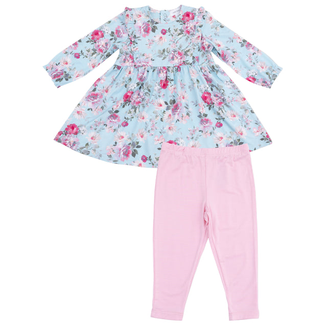 Ruffle Long Sleeve Dress + Legging - HoneyBug 