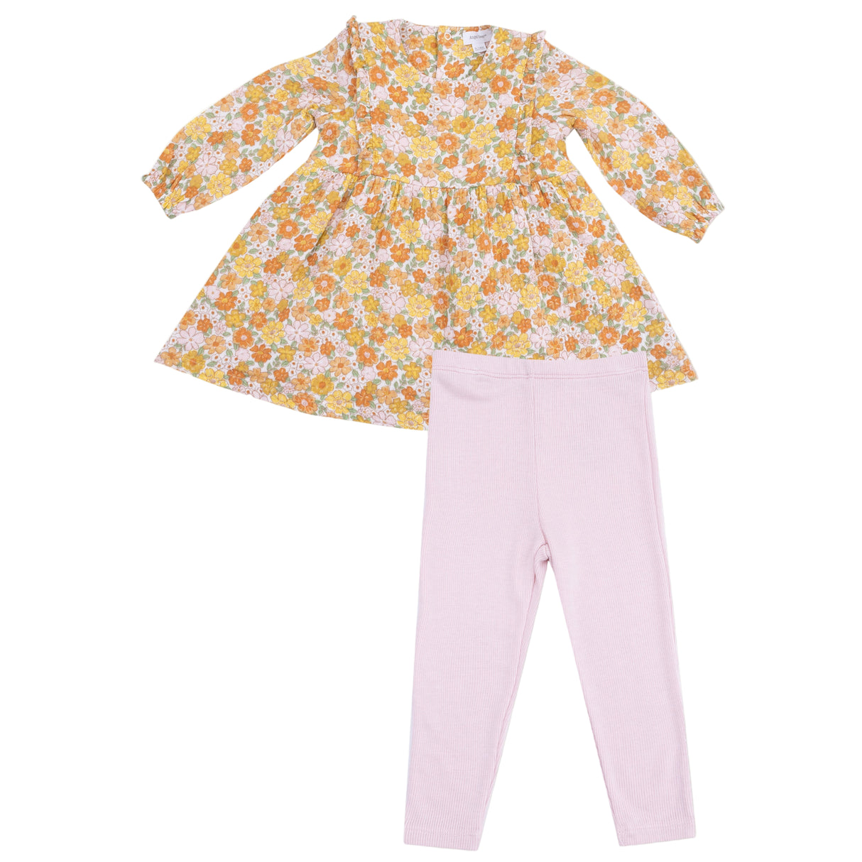 Ruffle Long Sleeve Dress + Ribbed Legging - HoneyBug 