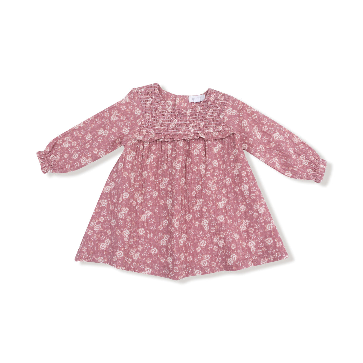 Smocked Ruffle Long Sleeve Dress + Diaper Cover (2T to 4T Dress Only) - HoneyBug 