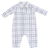 Long Sleeve Polo Romper with Full Placket - HoneyBug 