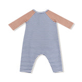 Long Sleeve Raglan Henley Romper - HoneyBug 