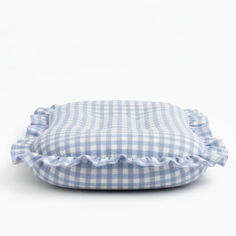 Blue Gingham Ruffle Baby Lounger Cover