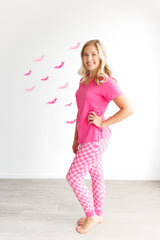 MAMA JOGGERS- Pink Check - HoneyBug 