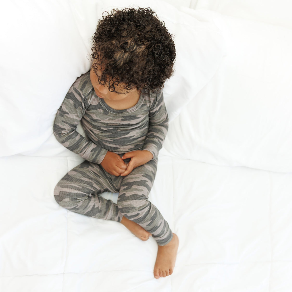 LONG SLEEVE 2 PIECE SETS- Chris Camo Ribbed - HoneyBug 