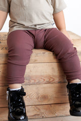 BAMBOO RIB LEGGINGS- Black Cherry - HoneyBug 