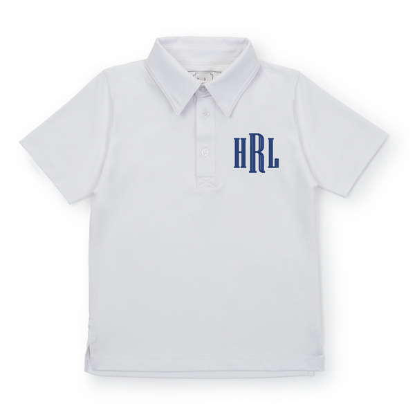 Will Boys' Golf Performance Polo Shirt - White - HoneyBug 