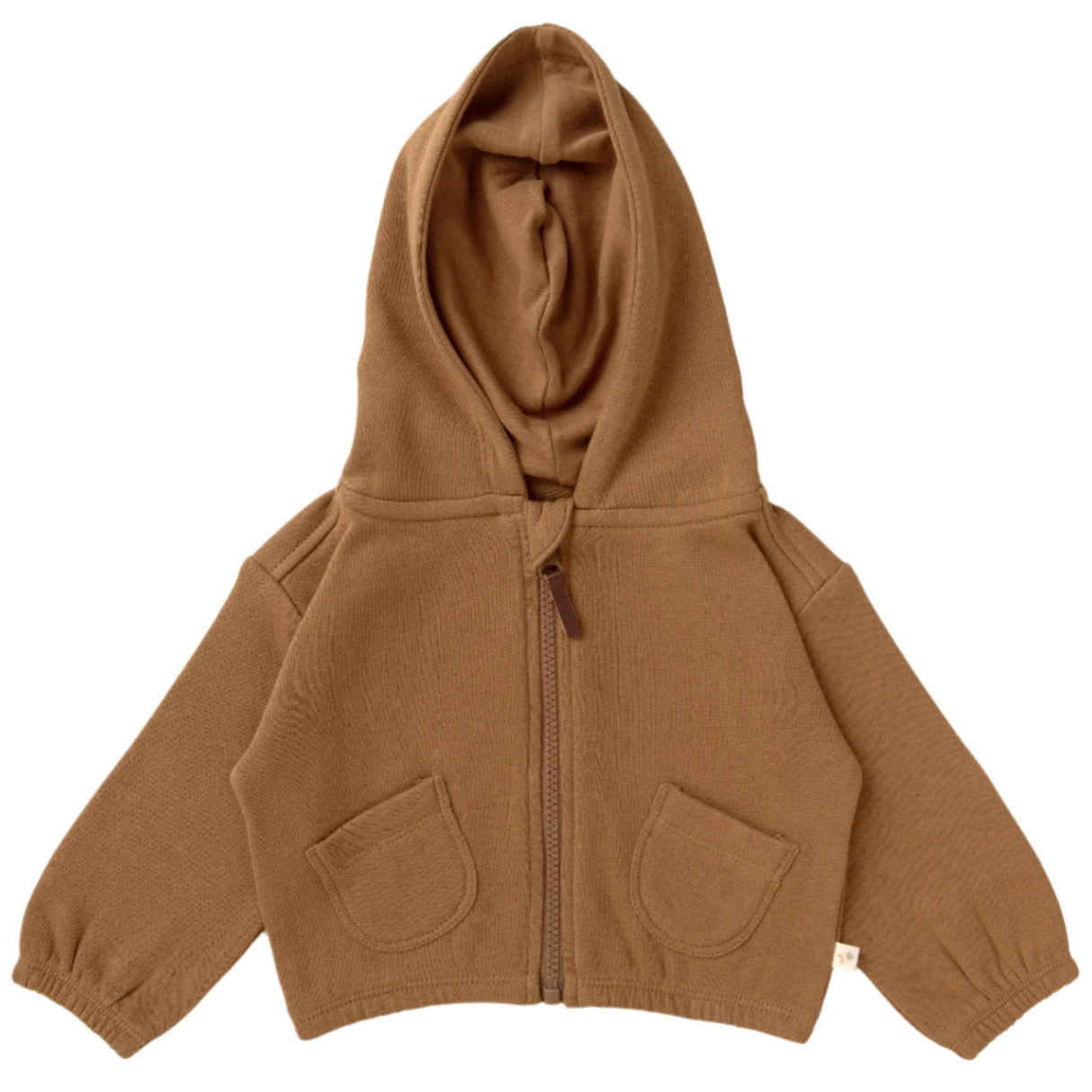 Organic Baby Toddler Hooded Jacket - Tan - HoneyBug 