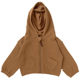 Organic Baby Toddler Hooded Jacket - Tan - HoneyBug 
