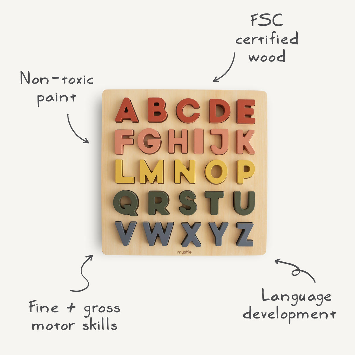 Wooden Alphabet Puzzle - HoneyBug 