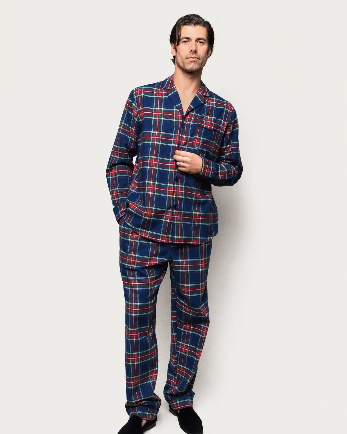 Men's Brushed Twill Pajama Set in Windsor Tartan - HoneyBug 
