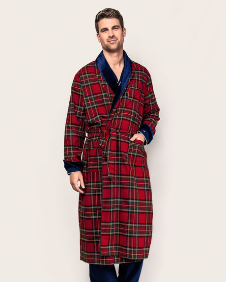 Men's Brushed Twill Velvet Robe in Imperial Tartan - HoneyBug 