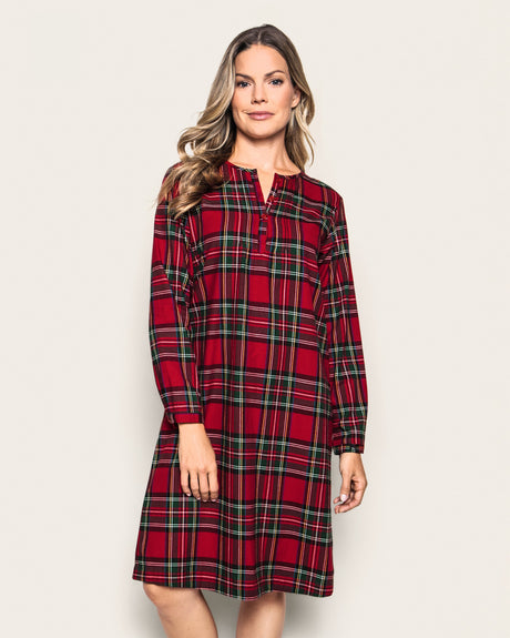 Women's Brushed Twill Beatrice Nightgown in Imperial Tartan - HoneyBug 