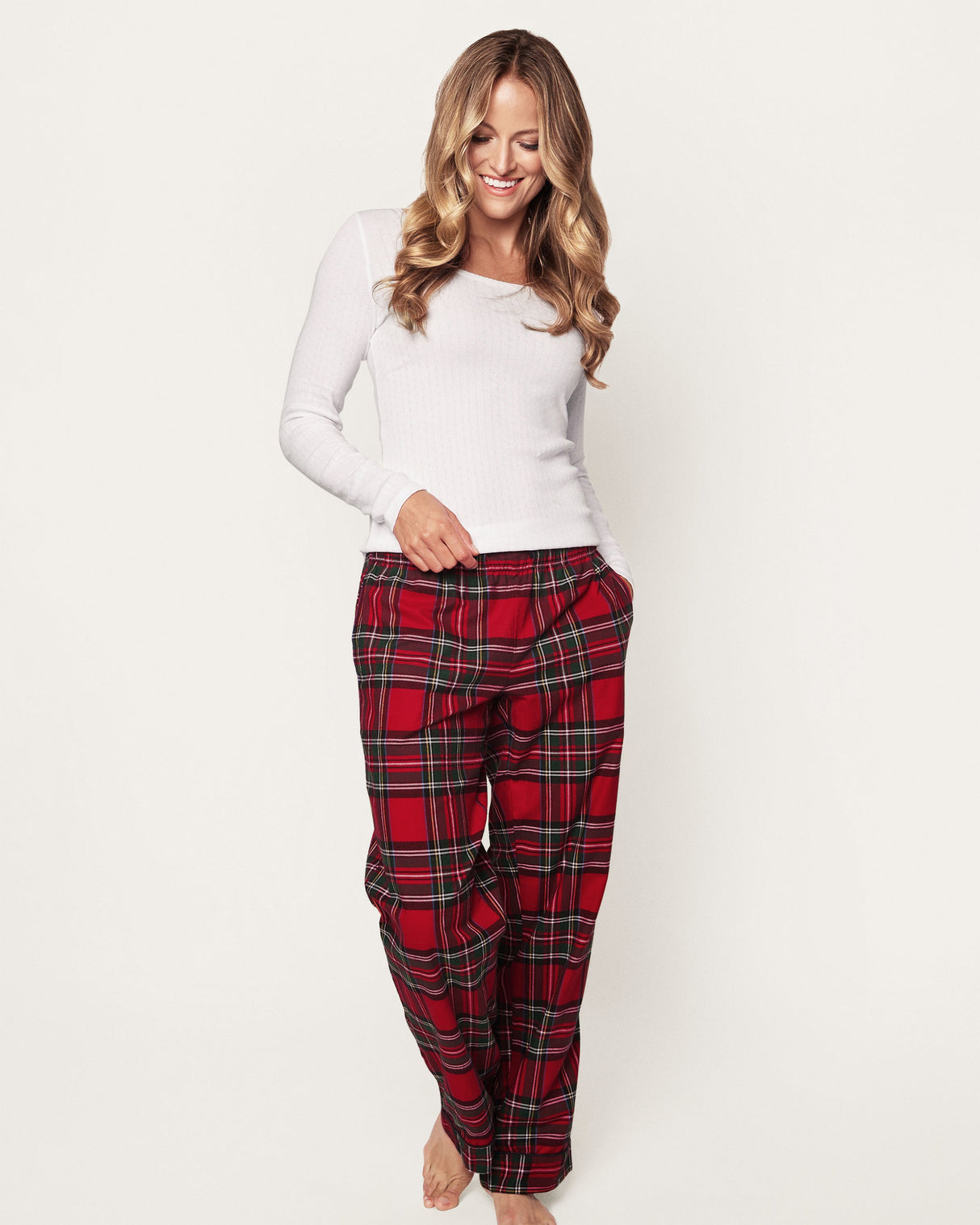 Women's Brushed Twill Pants in Imperial Tartan - HoneyBug 