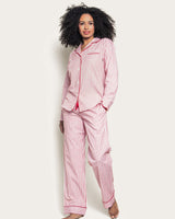 Women's Twill Pajama Set in Antique Red Ticking - HoneyBug 