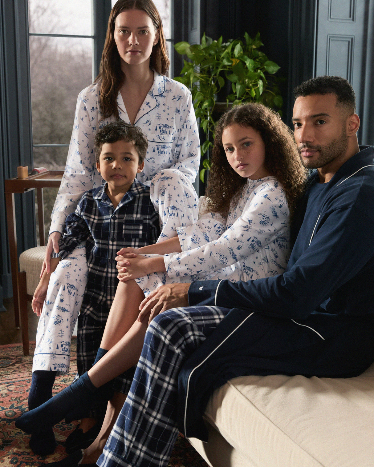 Women's Twill Pajama Set in Chalet Toile - HoneyBug 