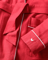 Women's Flannel Robe in Red - HoneyBug 