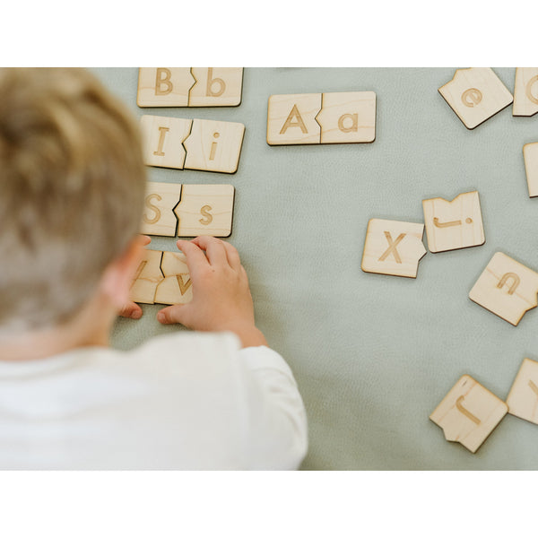 Wooden Alphabet Puzzle • Uppercase & Lowercase Matching Game - HoneyBug 