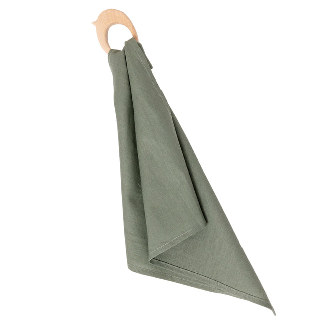 Acadian - Linen + Maple Ring Teether - HoneyBug 