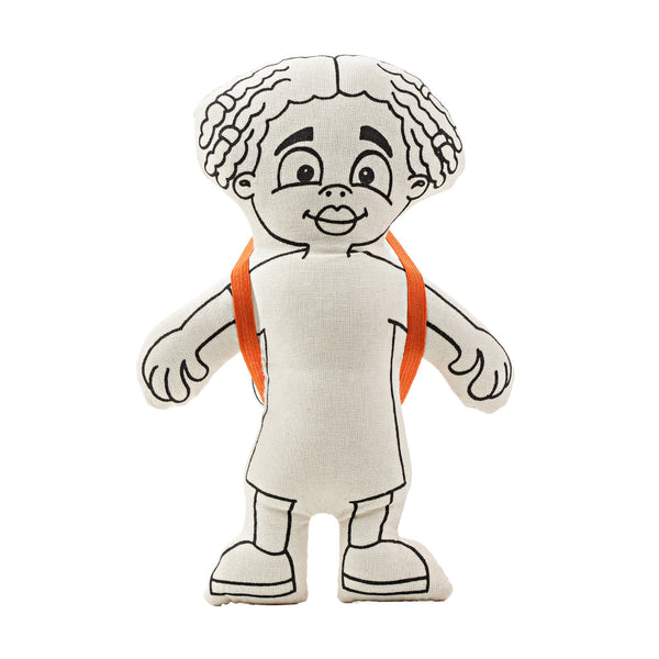 Kiboo Kids: Doll for coloring - Gender Neutral - Kid with Locks - HoneyBug 