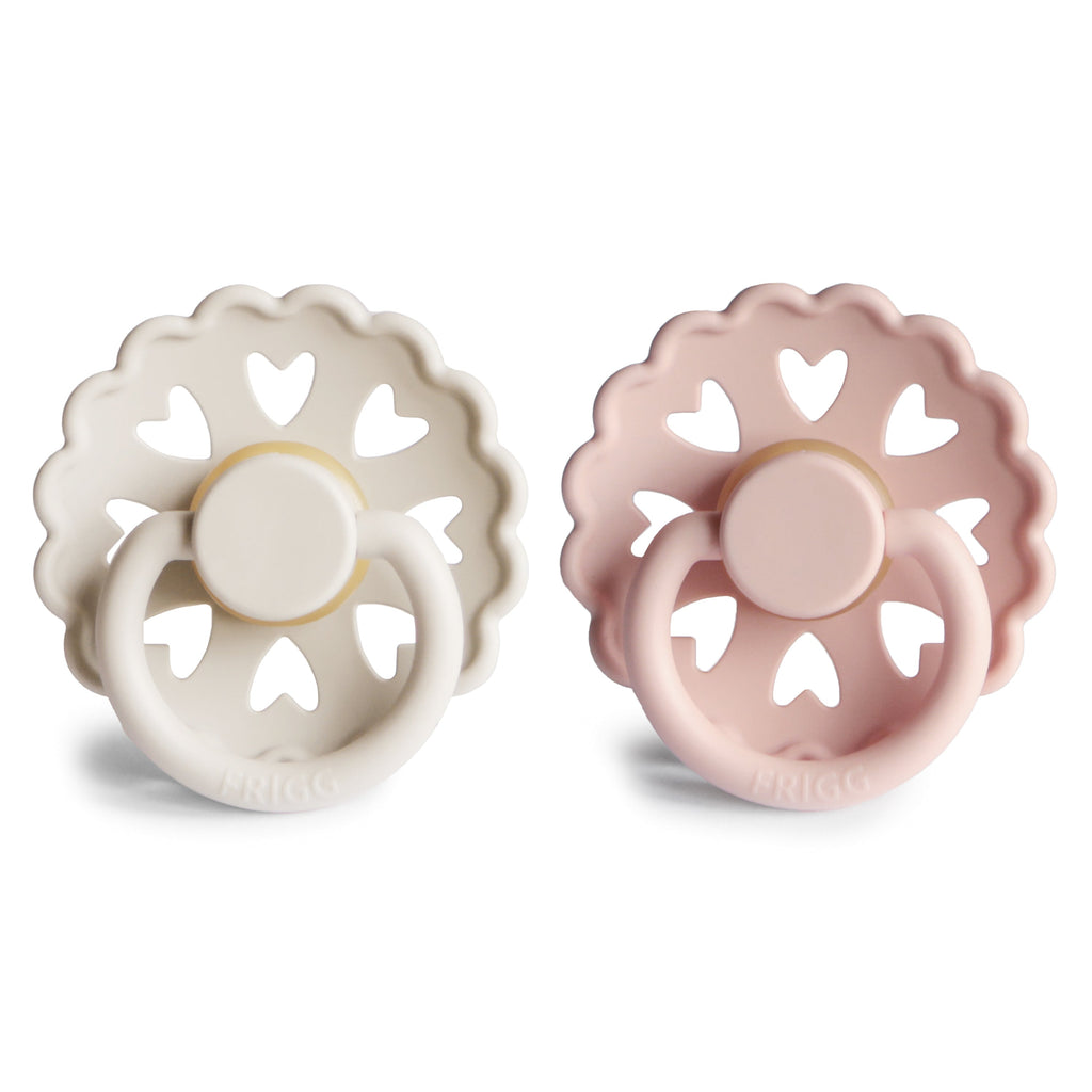 FRIGG Andersen Fairytale Natural Rubber Pacifier 2-Pack - Cream/Blush - HoneyBug 