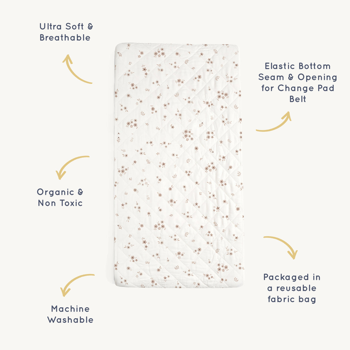 Organic Changing Pad Cover - Bloom - HoneyBug 