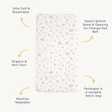 Organic Changing Pad Cover - Bloom - HoneyBug 
