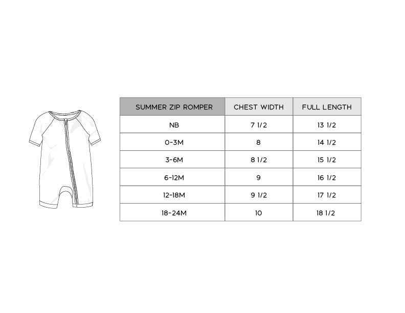 Summer Zip Romper - HoneyBug 