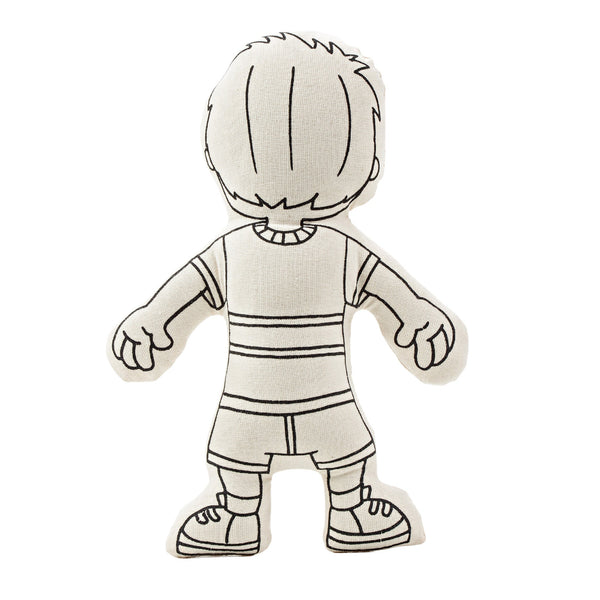 Kiboo Kids: Boy with Pocket Shorts - Colorable and Washable Doll for Creative Play - HoneyBug 