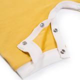100% Peruvian Pima Cotton Misted Yellow with White Sleeveles Summer Romper - HoneyBug 