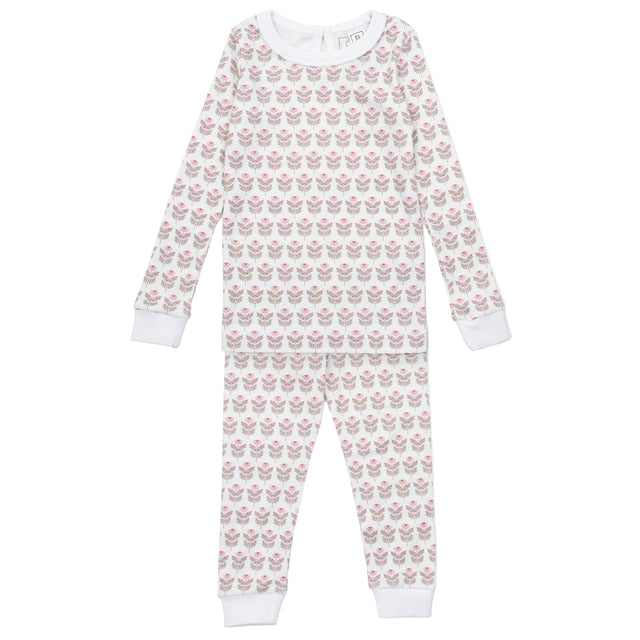 Ava Girls' Pajama Pant Set - Berkshire Batik Floral - HoneyBug 