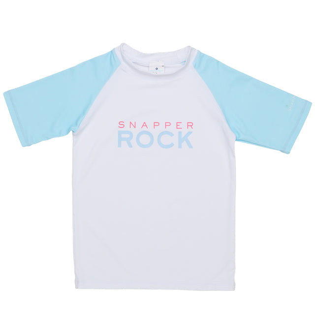 Lt Blue Sleeve Sustainable SS Rash Top - HoneyBug 